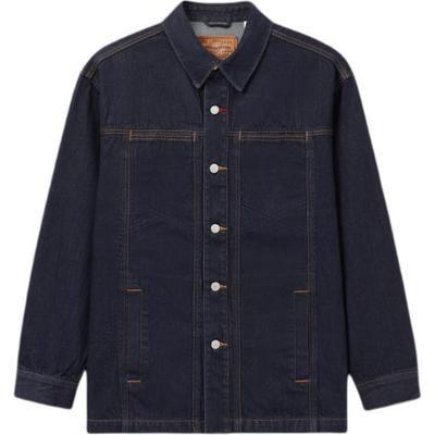 Levis Color Block Button Down Loose Fit Langarm Denimjacke Herrenjacken Dunkelblau 0017H-0000