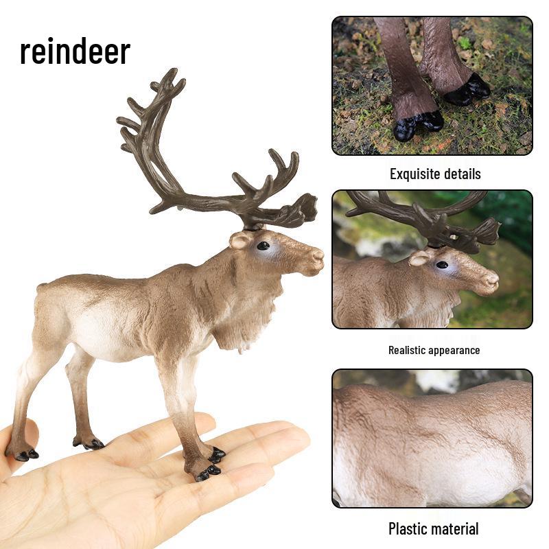 Realistic Wild Animal Elk & Reindeer Cognitive Toy for Kids