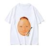 Lustiges Ei Emoji T-Shirt Damenmode Lässig Harajuku Stil T-Shirt Unisex Baumwolle Rundhals Kurzarm T-Shirt