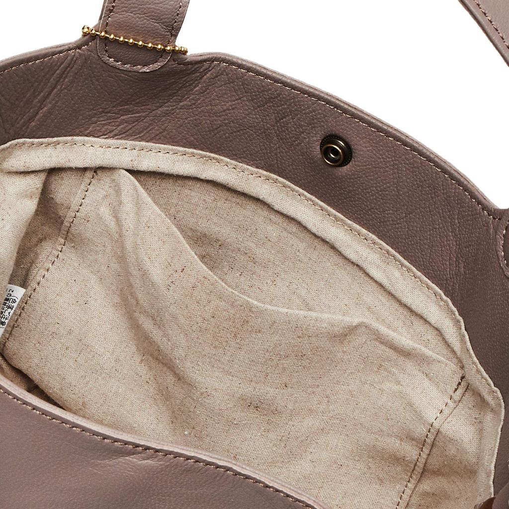 Forna Tote Red Goat Greige 2-Way Bag, Leather,