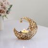 Moon Candle Holder Iron Decorative Tealight Candle Holder for Wedding Party Home Decor Table Centerpiece Black