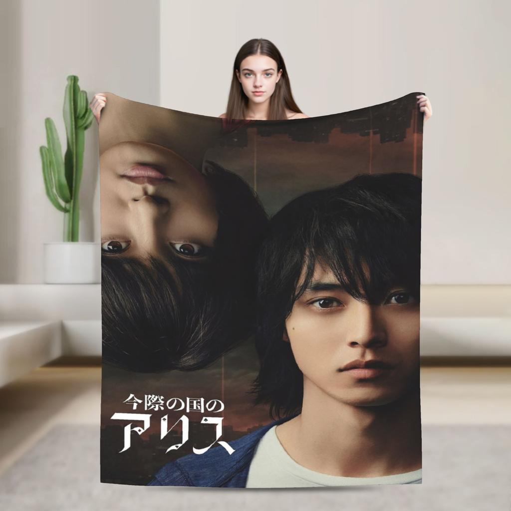 TV Alice In Borderlande Chishiya Blanket Cover Flannel Throw Blanket Summer Air Conditioning Personalised Soft Warm Bedspreads