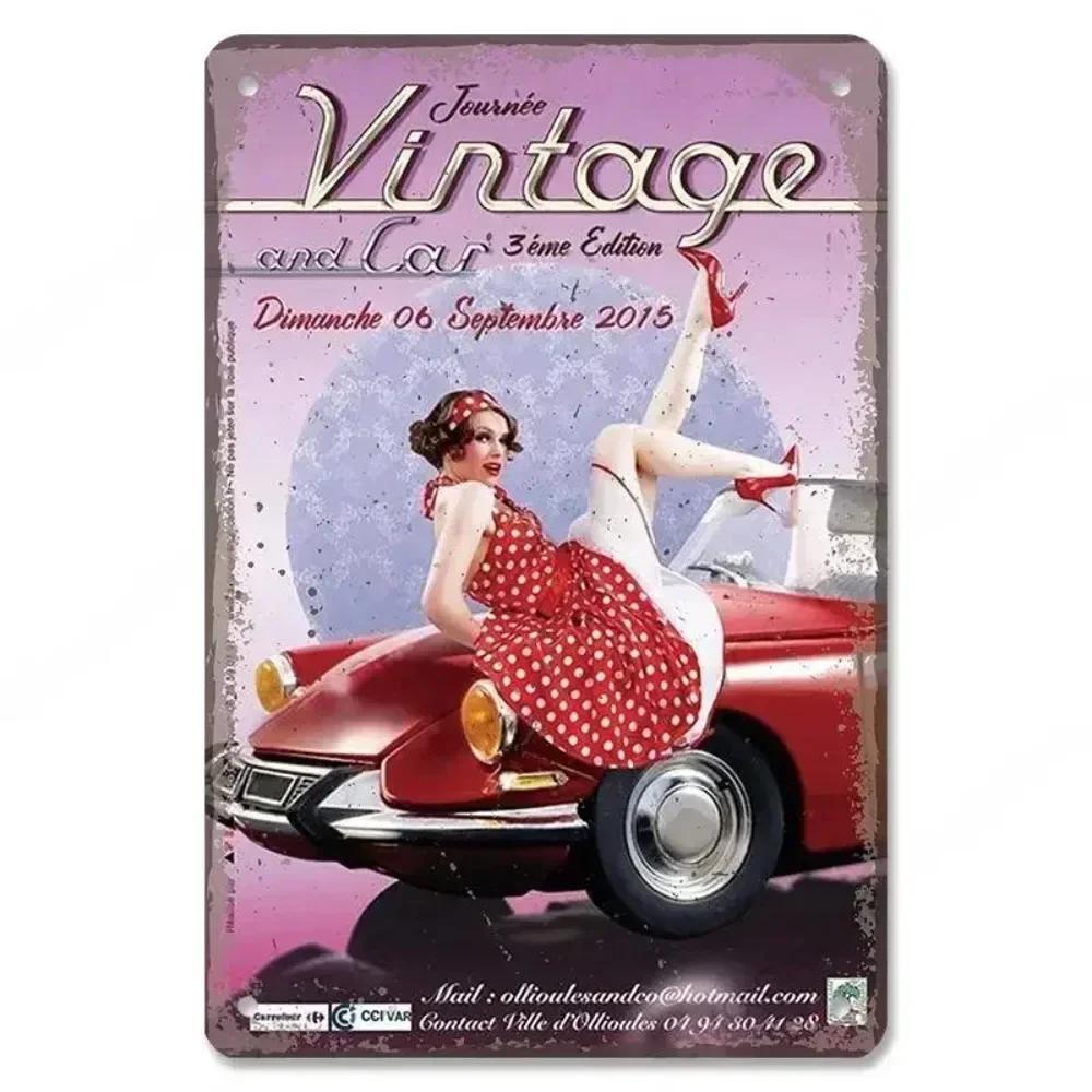 Metall-Wandskulptur Oldtimer | Blechschild, Retro Klassiker Auto Kunst, Halloween & Weihnachtsgeschenk, Bar/Pub/Garage Dekor