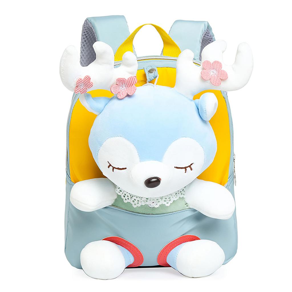 Toddler Preschool Cute Backpack Large Capacity Plush Elk Bookbags with Soft Handle for Bottles Pencils A4 Textbooks