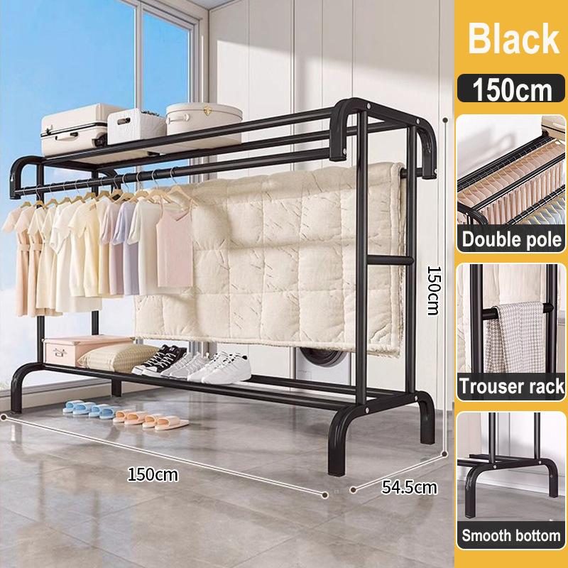 Clothes Rack Household Indoor Bedroom Balcony Drying Hanger Floor-To-Ceiling Coat Rack Thickening Simple Drying Rack