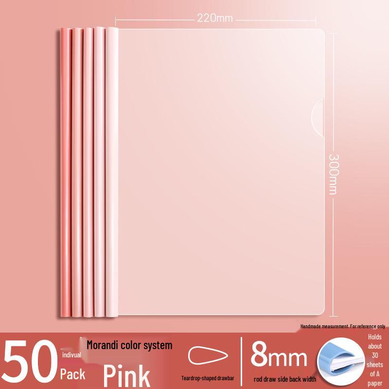 A4 Morandi Gradient Thickened Transparent Document Folder for Students