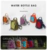 Color Block Crossbody Outdoor Sports Water Bottle Bag - Lightweight Drawstring Backpack