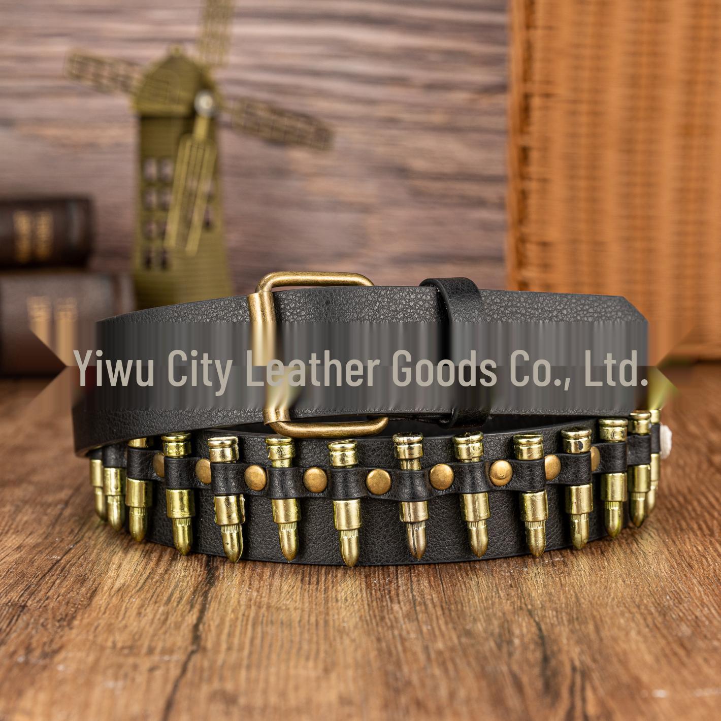 Retro Punk PU Leather Bullet Belt