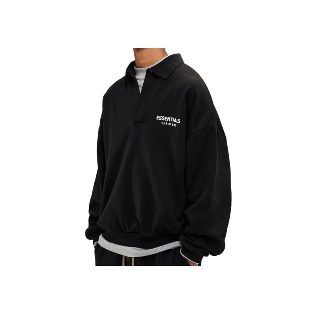 Fear of God Essentials Fleece Polo Black Men Tops 192HO244390F
