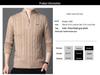 JEEP SPIRIT Men's Winter Half-Zip Fleece-Lined Knitted Sweater 2608
