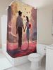 Romantic Couple Shower Curtain | Love-Themed Bathroom Decor