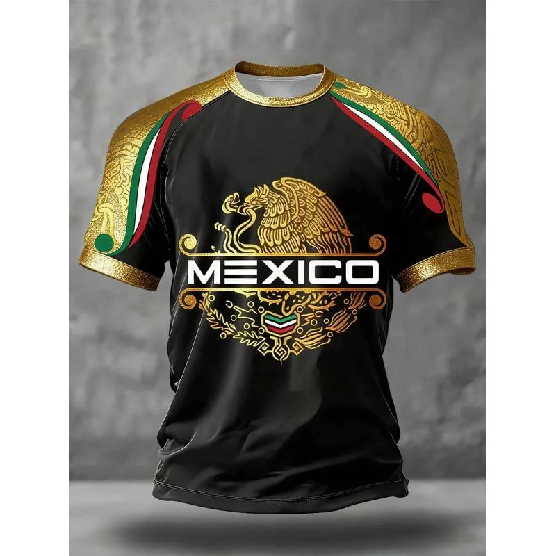 2026 Neues Mexikanisches Nationalmannschaft Fußball T-Shirt Vollflächiger Druck Kurzarm Mexiko Flagge Training Sportbekleidung für den Sommer