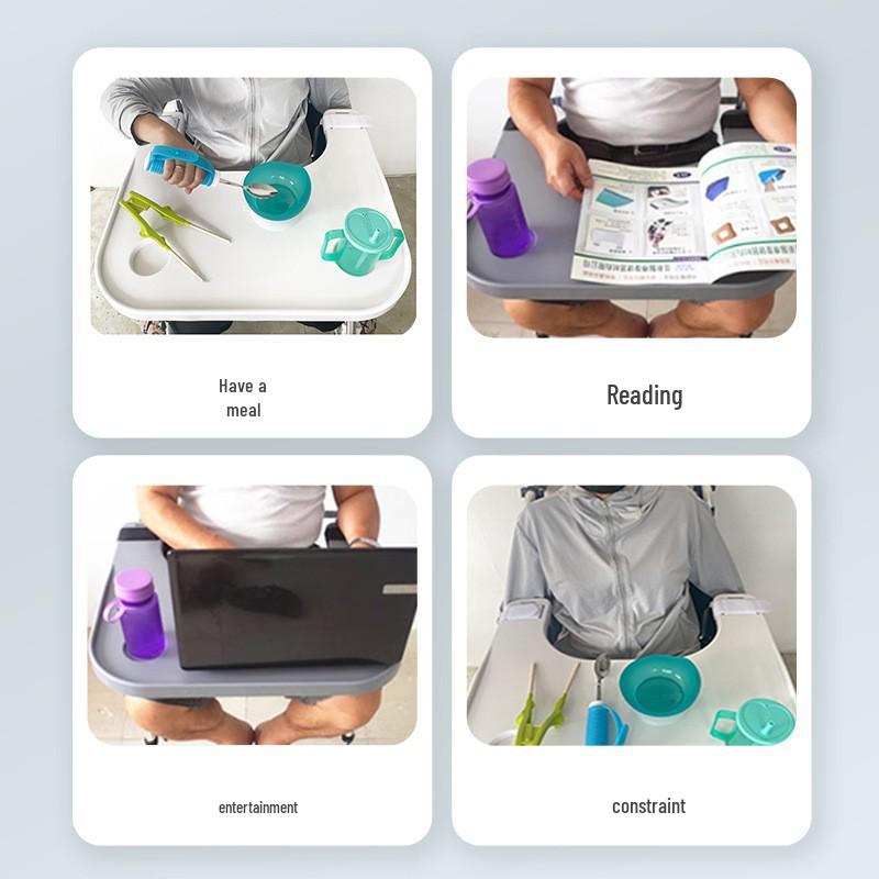 Multifunctional Wheelchair Dining & Safety Table: Non-slip, Thickened, Removable, Universal Fit.