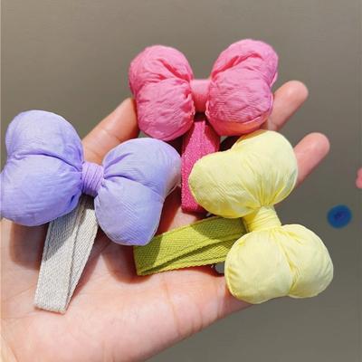 Macaron Color Chubby Bow Hairpin Sweet and Cute BB Clip Simple Hairpin Small Rubber Band Hair Accessories