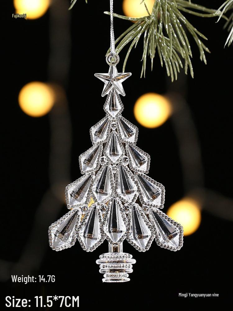 Transparent Icicle Snowflake Beaded Curtain - Acrylic Christmas Tree Ornament