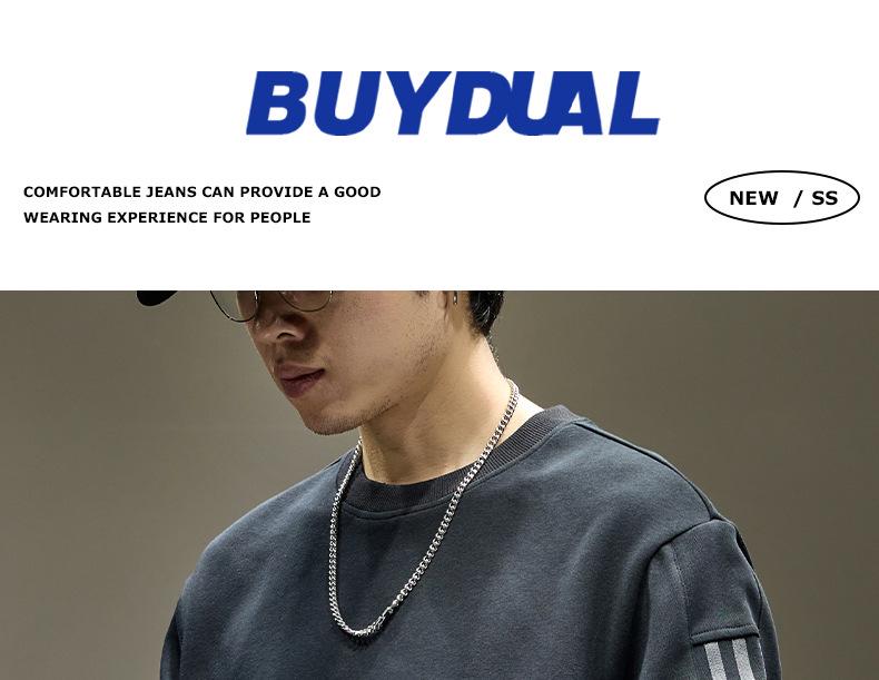 Men's Trendy Striped Crewneck Sweatshirt - Autumn 2025 Casual Heavyweight Long Sleeve Top