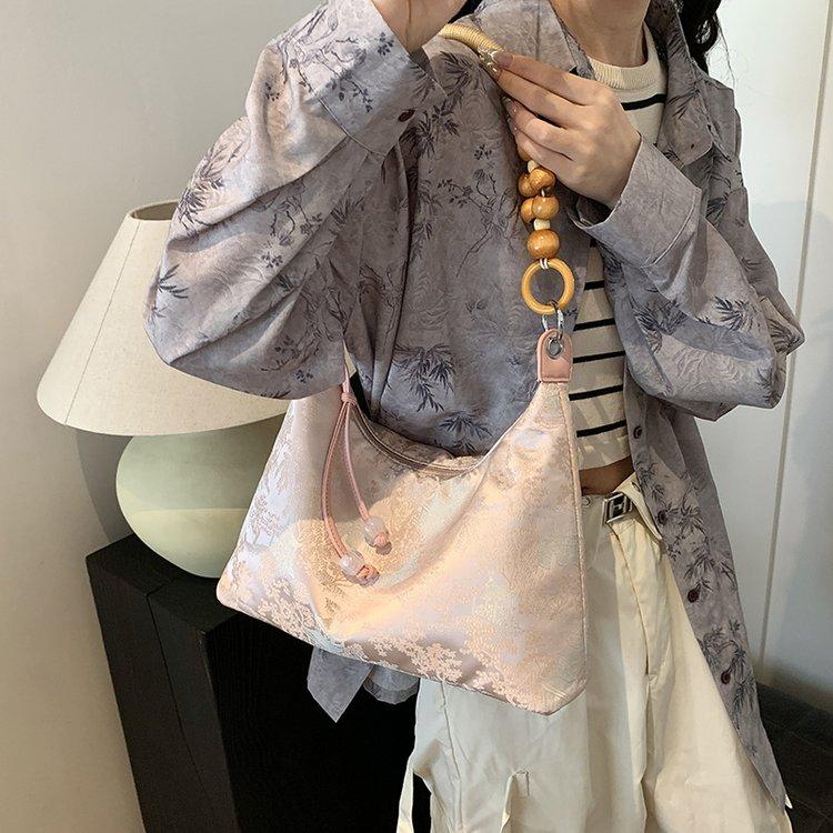 Guofeng Fashion Women's Large Capacity Bag 2024 Spring New Versatile Shoulder Bag Premium Textured Tote Bag Women