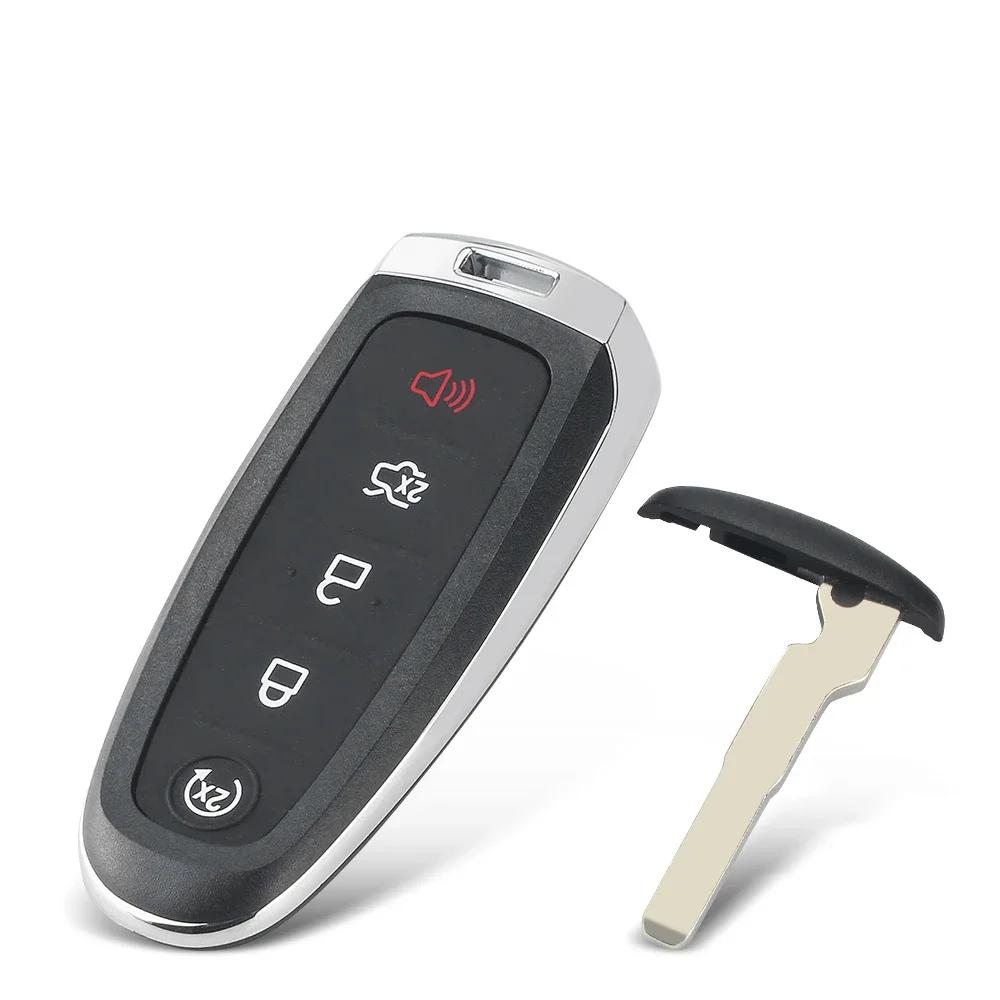 KEYYOU 1PCS Remote Smart Car Key Shell 5 Buttons For Ford Edge Escape Explore Flex Taurus 2011-2015 Keyless Go F038 HU101 Blade