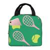 Vibrant Baseball And Tennis Pattern Insulated Lunch Bag for Women Children Portable Food Boxes Thermal Lunch Box Tote