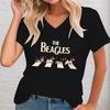 Beagle Graphic T-shirt Women Beagle Dog Funny Beagle Lovers T-shirt V-neck Summer Clothes and Dogs