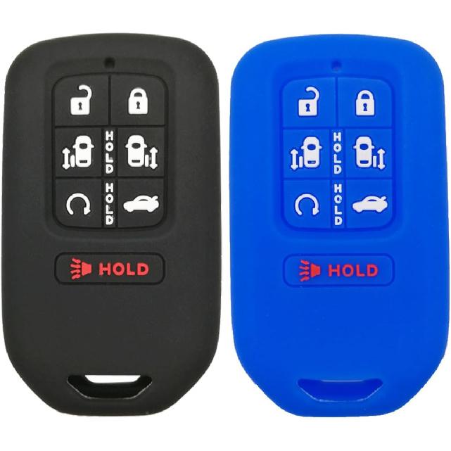 2Pcs Coolbestda Silicone 7buttons Key Fob Remote Skin Cover Protector Keyless Entry Case Accessories for 2018 2019 2020 2021 2022 2023 2024 2025