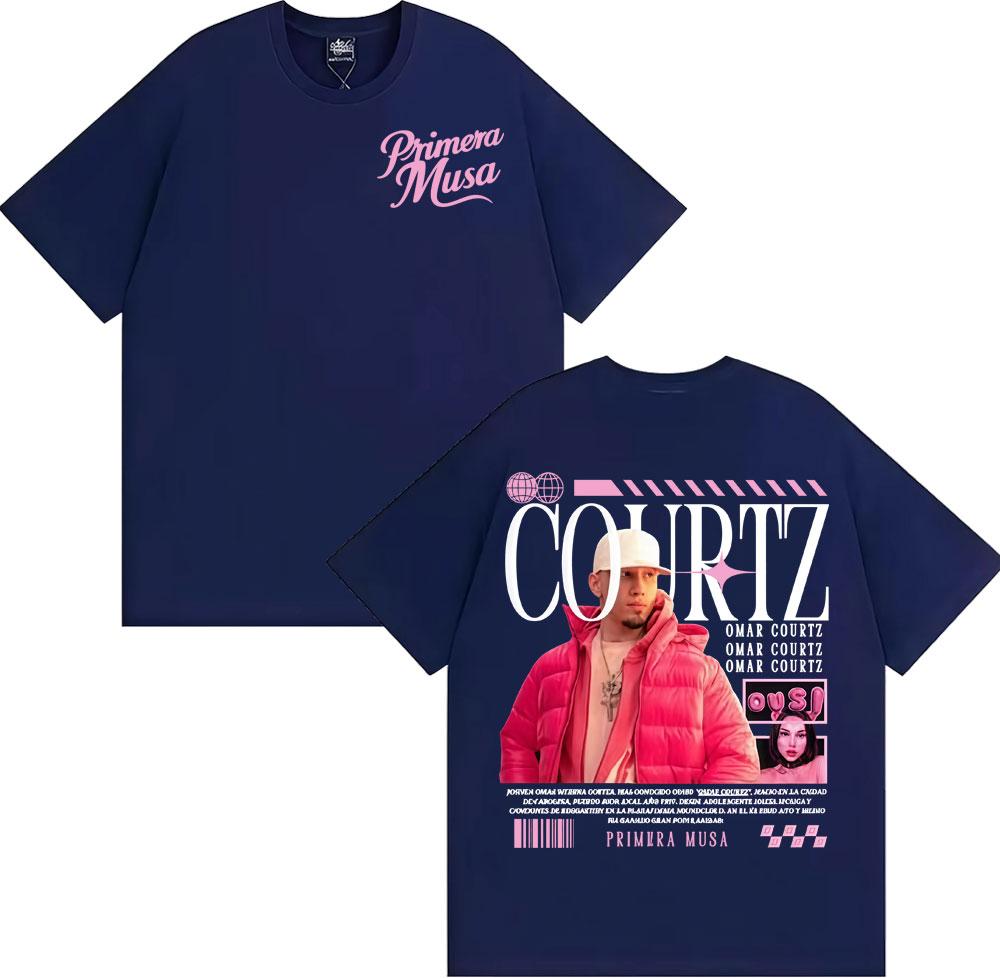 2025 Summer Rapper Omar Courtz Primera Musa Tour Tshirt Male Hiphop Retro Tshirt Casual Highquality Cotton Tshirt Top