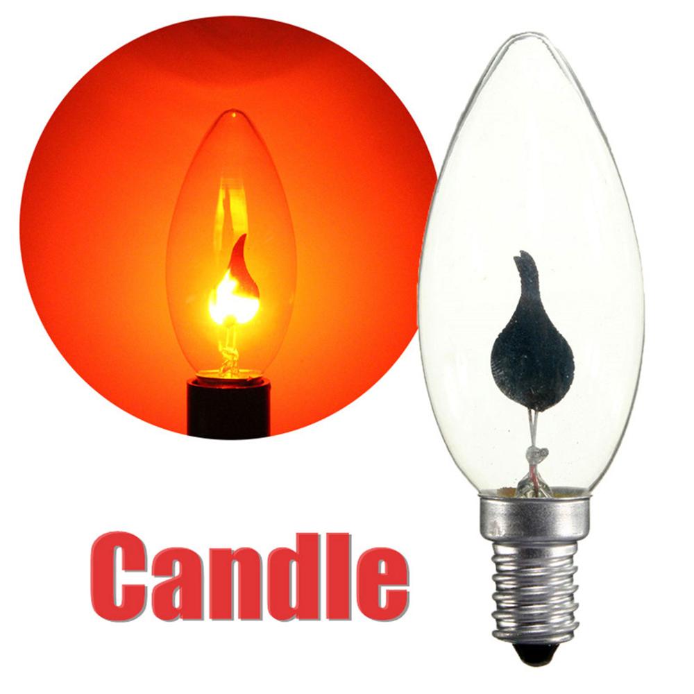 LED Flame Tip Candle Simulated Nature Fire Flickering Light E14 E27 3W Filament Bulb Vintage Bar Pub Home Decor Lamp 220V