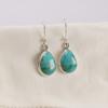 Boucles d'oreilles Turquoise en forme de larme: Pendentif en Argent Sterling, Pierre Précieuse d'Arizona