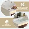61*46.5*87cm, Freestanding Bathroom Washstand, Lacquered Surface, Integrated Ceramic Basin, Soft-Close Hinges, Two Drawers, High Foot Design, White.