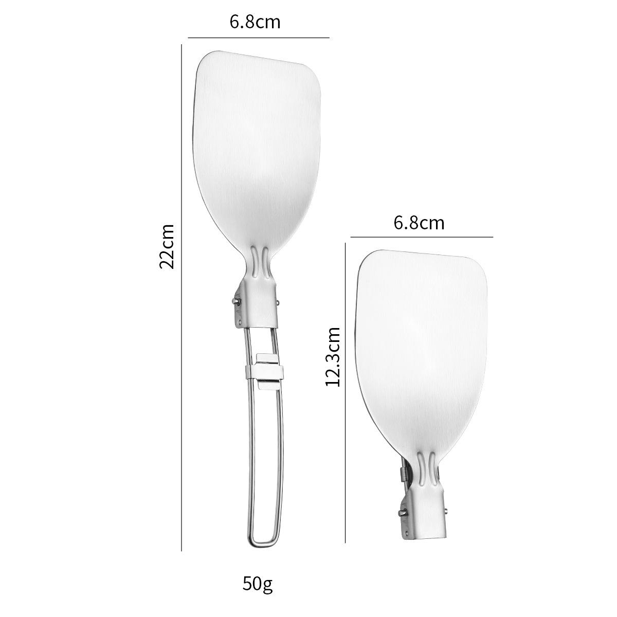 

Набір складаних ложок з нержавіючої сталі 304: Портативна лопата для сковорідки, ложка для рису та супу, посуд для барбекю flat shovel