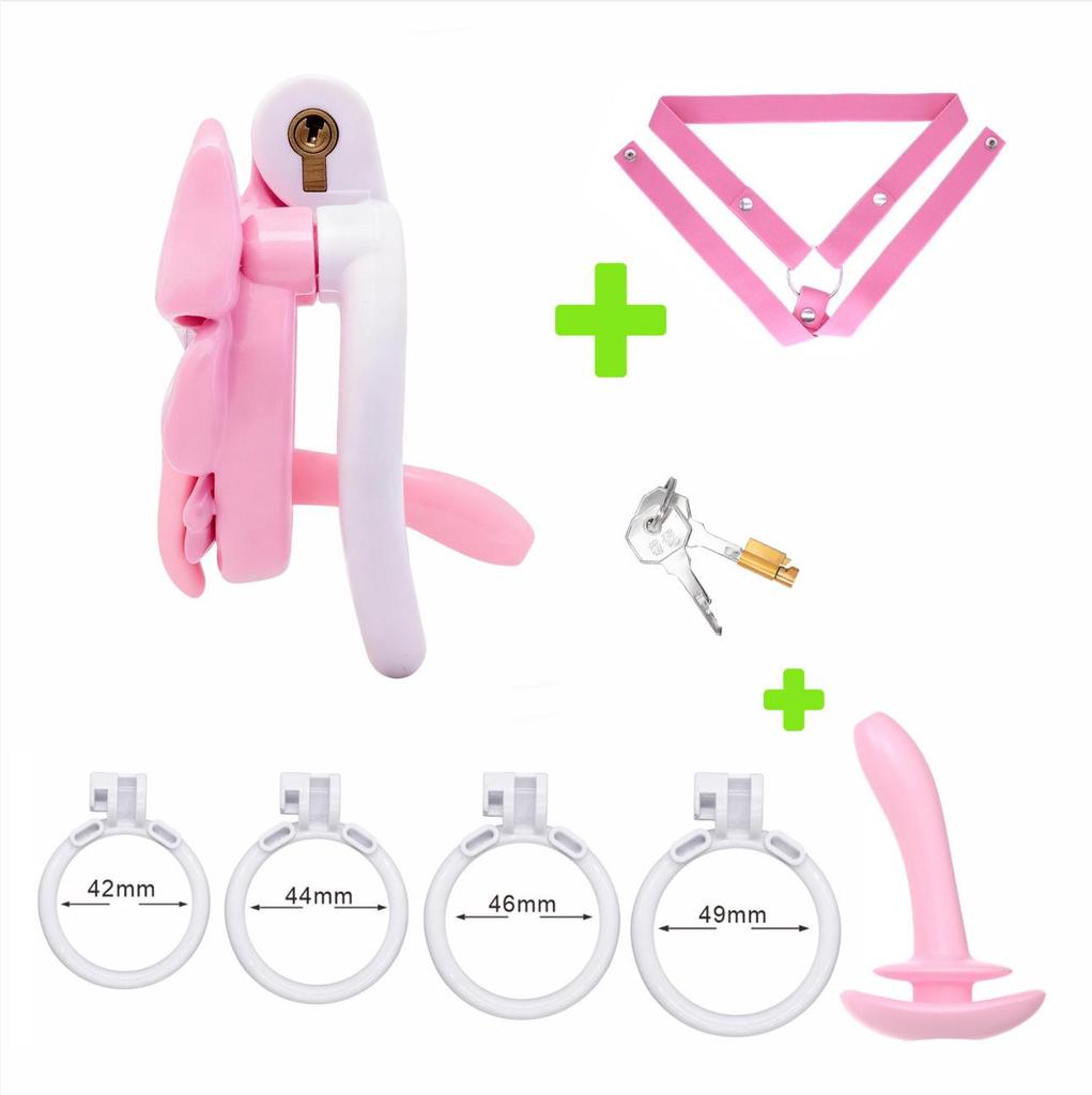 Chrysanthemum Bow Chastity Lock: Male Flat Lock and Restraint for TS Training