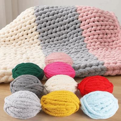 Chenille Grobgarne Mehrfarbig DIY Garn Haustierbett Garn Handstrickgarn DIY Material