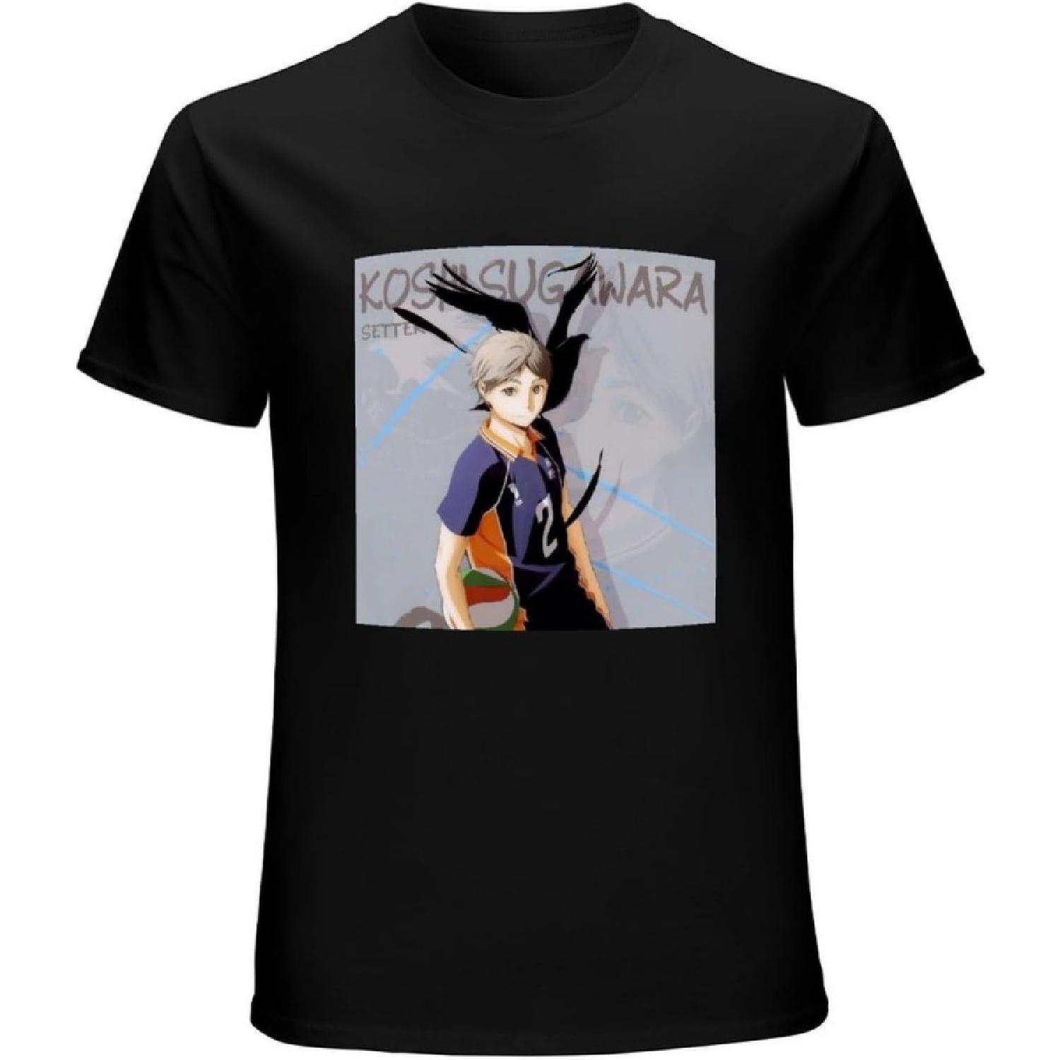 

Haikyuu !! Sugawara Koushi Made Printed Mens T-Shirt Unisex Black Tee XXXXXL різнокольоровий