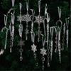 20PCS Clear Shatterproof Icicle Christmas Ornament Durable Portable Hanging Decors For Tree Door Curtain Holiday Decoration
