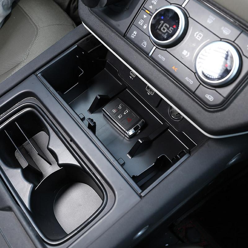 NEW!!!Black ABS For Land Rover Defender 90 110 2020-2024 Car Styling ABS Black Car Central Storage Box Phone Box Car Accessories