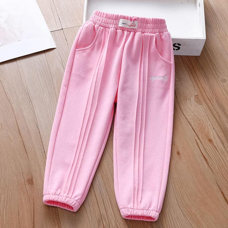 

Брюки для девочек Весенние Хлопковые Повседневные Спортивные Брюки Брюки для Маленьких Девочек 100 розовый