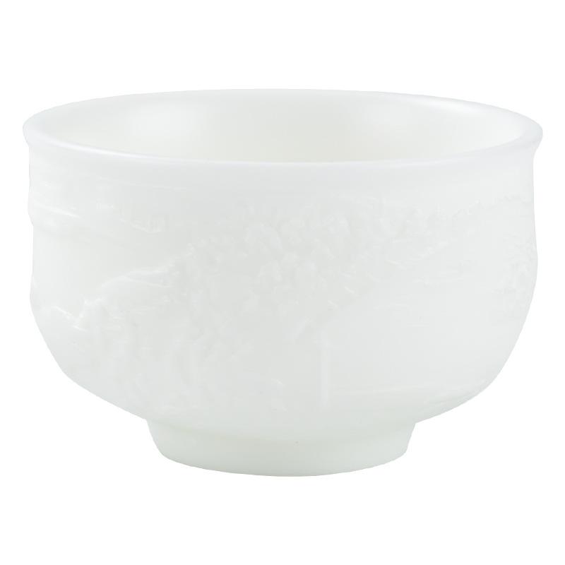 Ice-type Mutton-fat Jade Teacups Qingming Riverside Scene Relief Master Cups Porcelain Ceramic Tea Bowls Chinese Kungfu Teaware