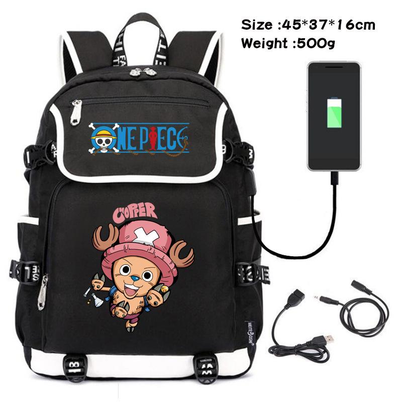 One Piece themed student backpack with fashionable and versatile printed design.