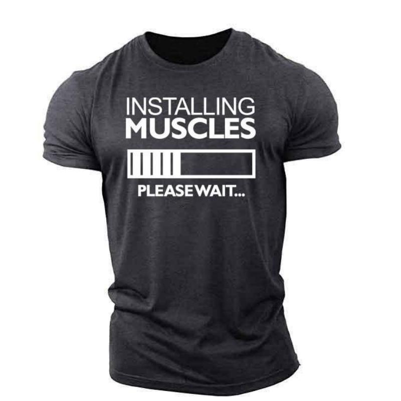 Men's T-shirt 3D Installation Muscle Dazzle Print Top Casual Daily Commuting Top Street Short Sleeve Clothing XXS-6XL