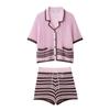 ZR Women's Summer 2025 Fashion Lapel Jacket & Shorts Set