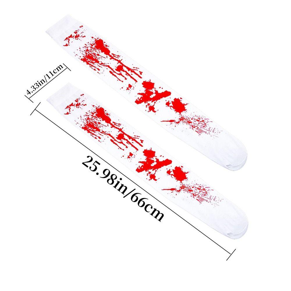 Skirt Halloween Dress Up Blood Print Sock Halloween Blood Gloves Handprint   Women