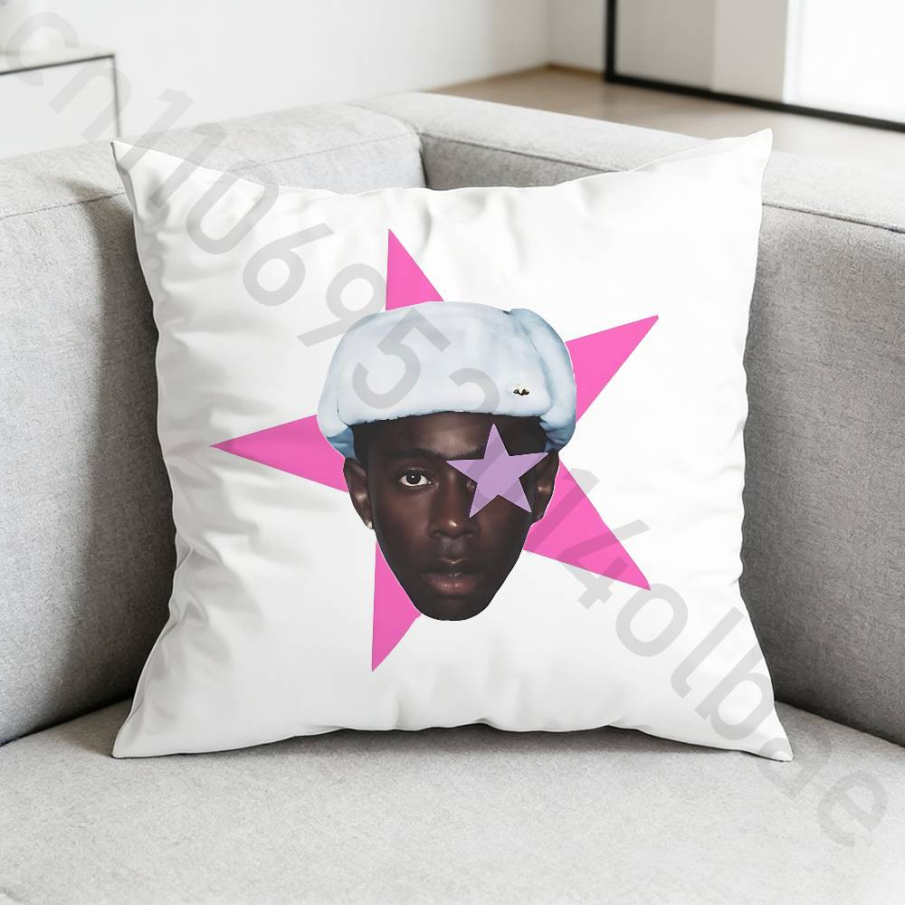 Rapper TTylers The Creatorv Pillow Case Square DoubleSided Printing Short Plush Sofa Cushion Cover Bedroom Bedside Pillow