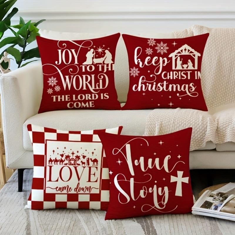 Christmas decoration pillowcase Merry Christmas New Year gift home room soft and comfortable pillow cover Sofa cushion cover