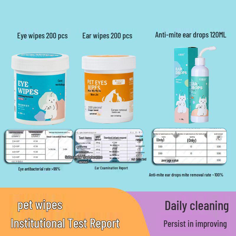 Pet Tear Stain & Ear Cleaning Wipes for Kittens and Puppies