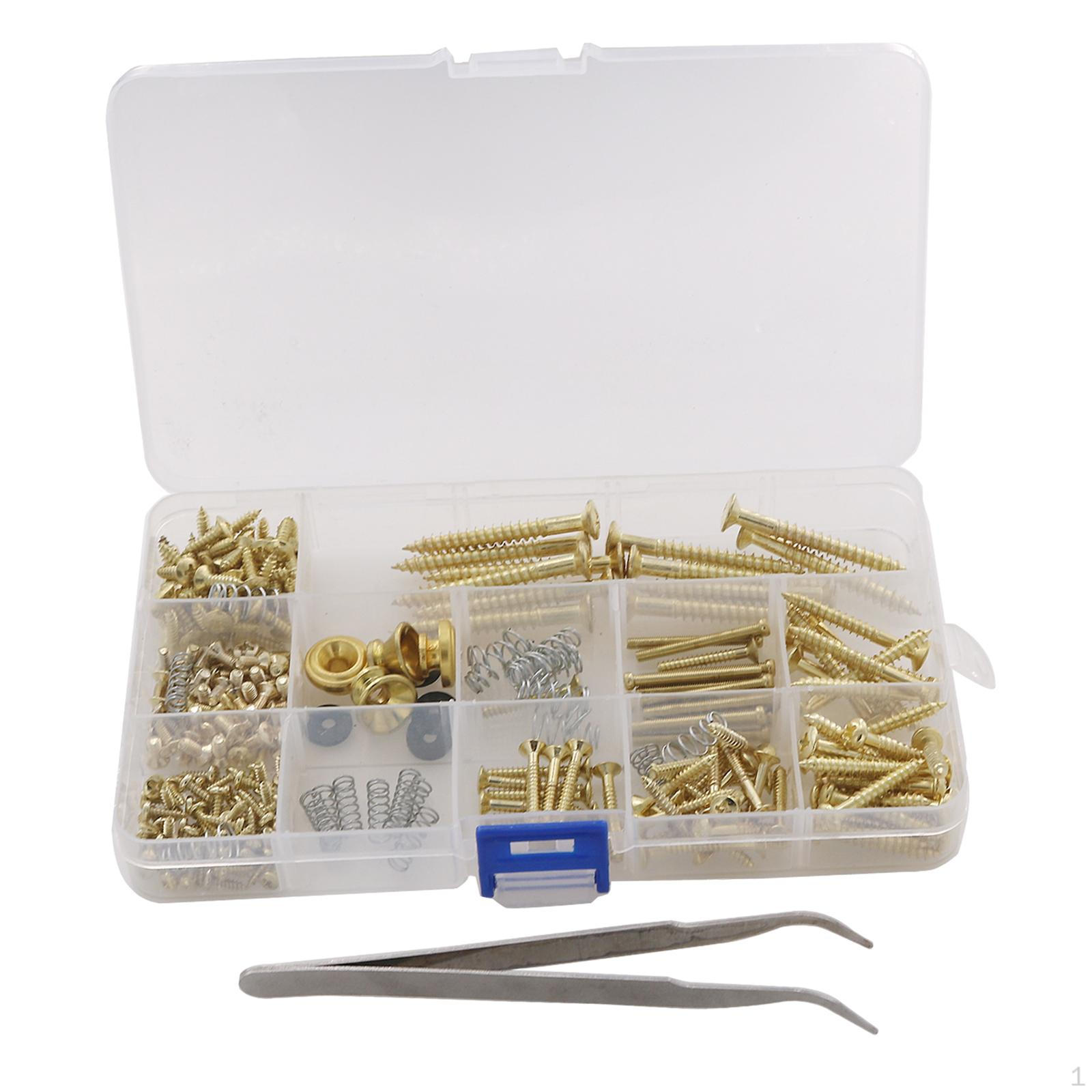 

262шт комплект винтов для электрогитары монтажные винты DIY оборудование для тюнера золотистый