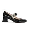 Yan Shun~ Su Yinyin Diner Gastvrouw~ Strass Vierkante Gesp Met Dikke Hak Mary Jane Schoenen Dames Enkele