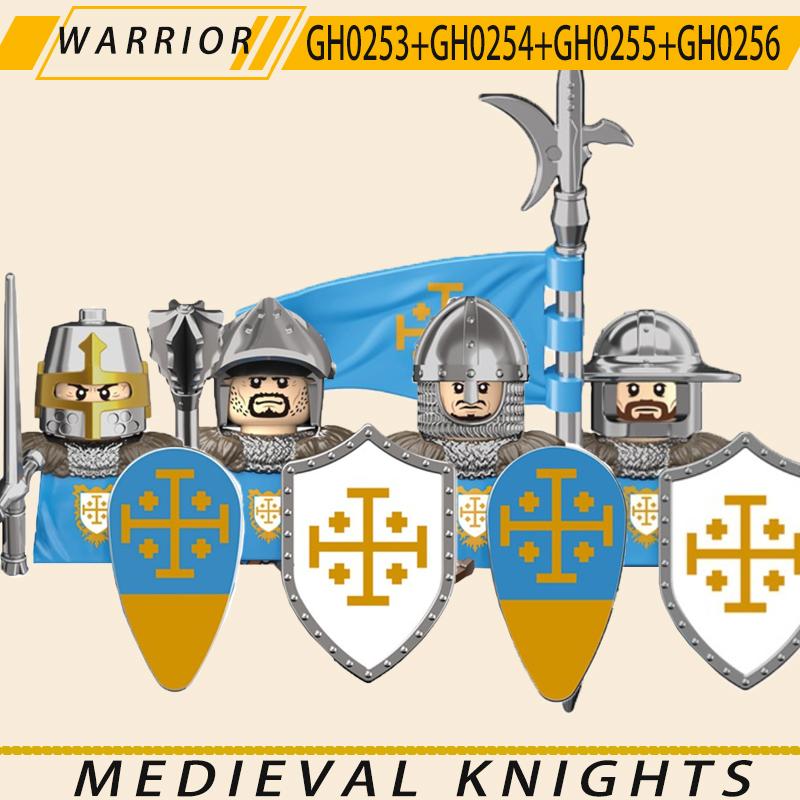 Medieval Military Jerusalem Tripoli Knight Building Blocks Castle Lionheart Hospital Teutonic Soldier Figures Warrior Bricks Toy