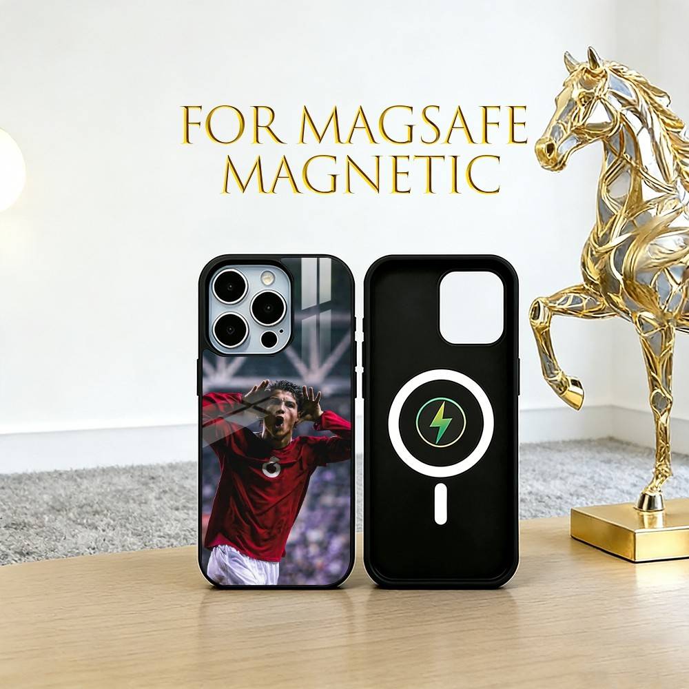 Cristiano Ronaldo Phone Case For iPhone17,16,15,14,13,12,11 Plus,Pro Magnetic with Magsafe Wireless Charging
