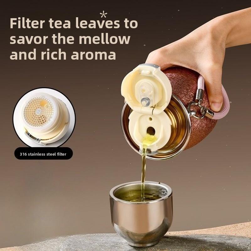 New titanium-coated small water cup - personalized design insulated cup - home use outdoor portable drinking bottle