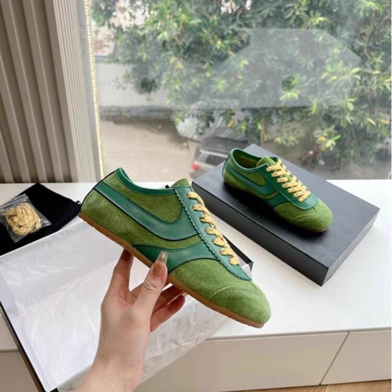 German Training Shoes Women New Genuine Leather Women Sneakers Flat Lace-up Retro Large Size Forrest Gump Shoes Women
